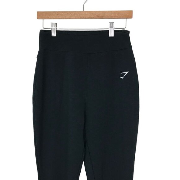 Gymshark Black High Rise Pull On Sweat Pants With Ankle Ties Size M - Picture 3 of 8